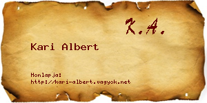 Kari Albert névjegykártya